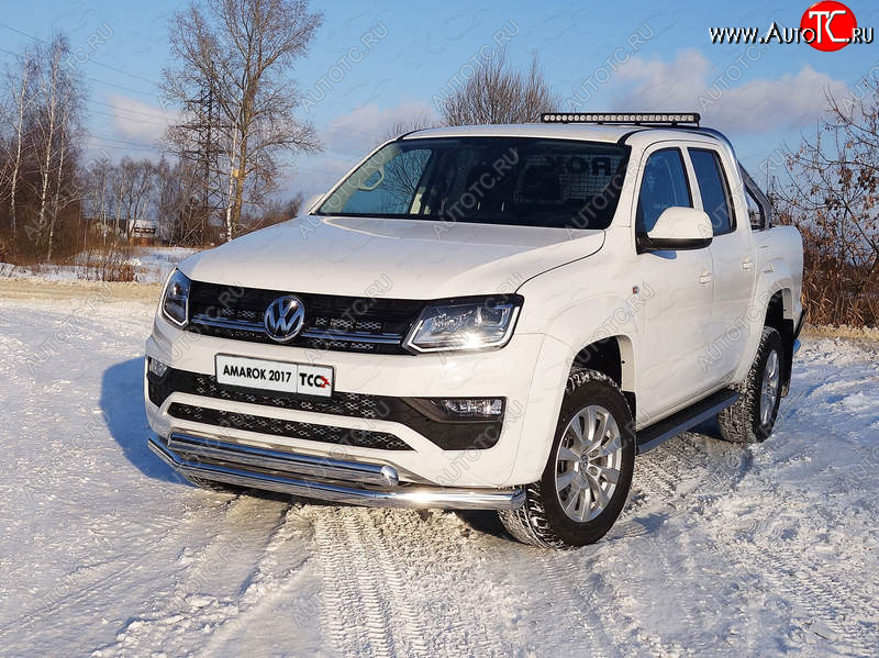 130 999 р. Защита кузова и заднего стекла (только для кузова) d 75*42 мм светодиодной фарой ТСС Тюнинг  Volkswagen Amarok (2016-2022) рестайлинг (нержавейка)  с доставкой в г. Керчь