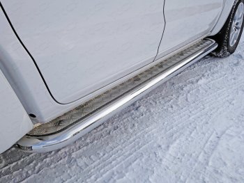 Пороги с площадкой 60,3 мм ТСС Тюнинг Volkswagen Amarok (2016-2022) рестайлинг (серые)