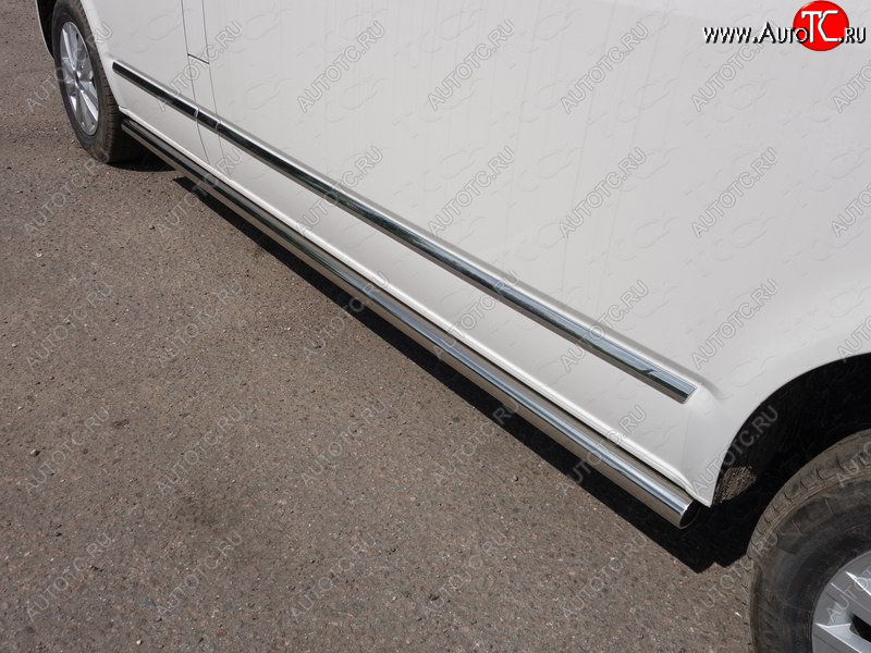 32 999 р. Защита порогов труба d60,3 мм ТСС Тюнинг  Volkswagen Caravelle  T6 (2015-2019) дорестайлинг (серые)  с доставкой в г. Керчь