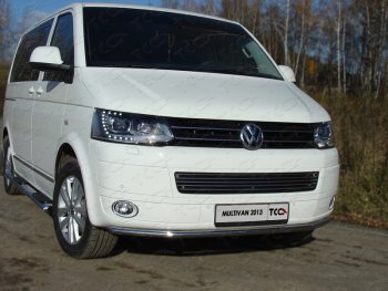 Защита переднего бампера нижняя d42,4 мм ТСС Тюнинг Volkswagen Multivan T5 рестайлинг (2009-2015) (нержавейка)
