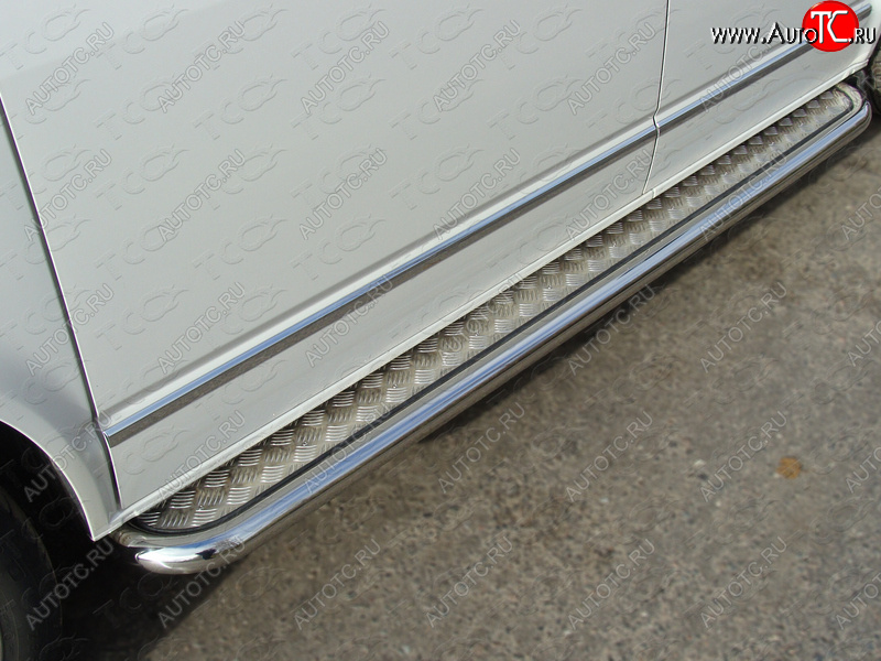 41 749 р. Пороги с площадкой 60,3 мм ТСС Тюнинг  Volkswagen Multivan  T5 (2009-2015) рестайлинг (серые)  с доставкой в г. Керчь