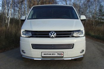 Защита переднего бампера нижняя с ДХО 60,3 мм ТСС Тюнинг Volkswagen Multivan T5 рестайлинг (2009-2015) (нержавейка)