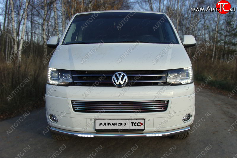 37 999 р. Защита переднего бампера нижняя с ДХО 60,3 мм ТСС Тюнинг  Volkswagen Multivan  T5 (2009-2015) рестайлинг (нержавейка)  с доставкой в г. Керчь