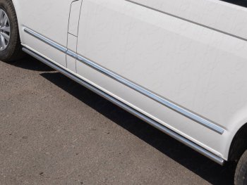 Защита порогов труба d50,8 мм ТСС Тюнинг Volkswagen Multivan  T6 (2016-2019) дорестайлинг (серые)