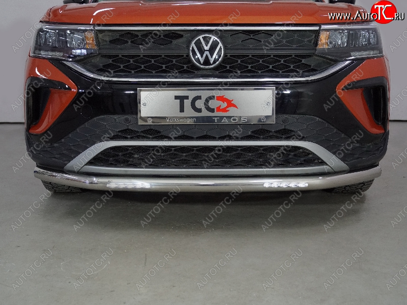 36 299 р. Защита переднего бампера нижняя с ДХО 60,3 мм ТСС Тюнинг  Volkswagen Taos (2020-2022) (нержавейка)  с доставкой в г. Керчь