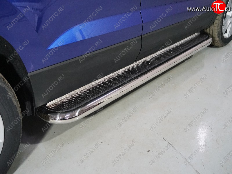 44 999 р. Пороги с площадкой 60,3 мм ТСС Тюнинг Volkswagen Taos (2020-2022) (нержавейка)  с доставкой в г. Керчь