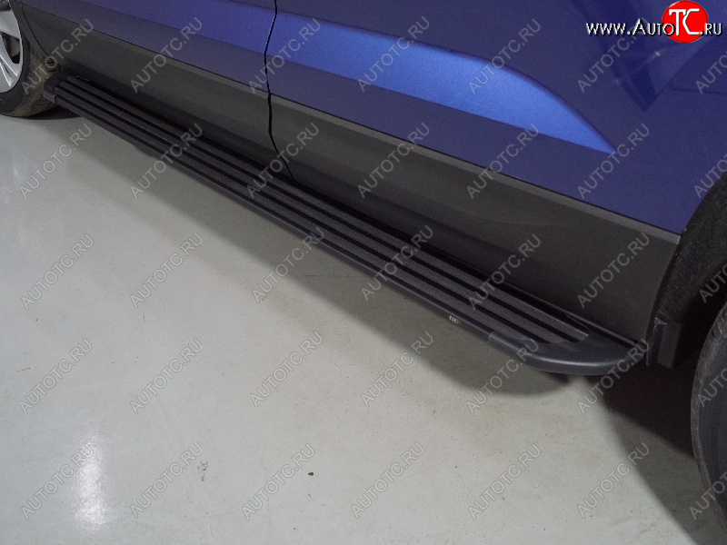 21 999 р. Пороги алюминиевые Slim Line ТСС Тюнинг  Volkswagen Taos (2020-2022) (Black)  с доставкой в г. Керчь