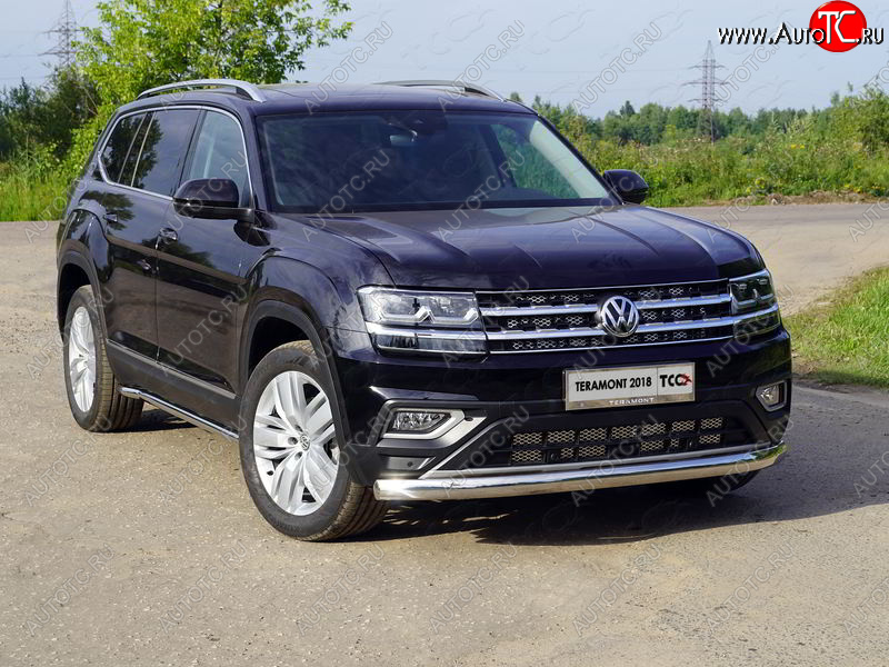 26 999 р. Защита переднего бампера нижняя овальная 75х42 мм ТСС Тюнинг  Volkswagen Teramont  CA1 (2016-2020) дорестайлинг (кроме комплектации турбо)  с доставкой в г. Керчь