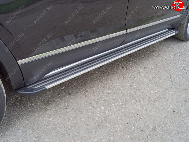 28 999 р. Пороги алюминиевые Slim Line ТСС Тюнинг  Volkswagen Teramont  CA1 (2016-2020) дорестайлинг (Silver)  с доставкой в г. Керчь