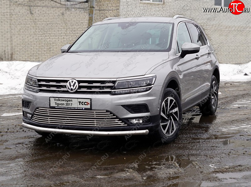 17 999 р. Защита переднего бампера нижняя d60,3 мм ТСС Тюнинг Volkswagen Tiguan Mk2 дорестайлинг (2016-2020) (нержавейка)  с доставкой в г. Керчь