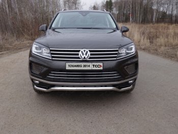 Защита передняя нижняя кенгурин 60,3 мм ТСС Тюнинг Volkswagen Touareg NF рестайлинг (2014-2018) (нержавейка)