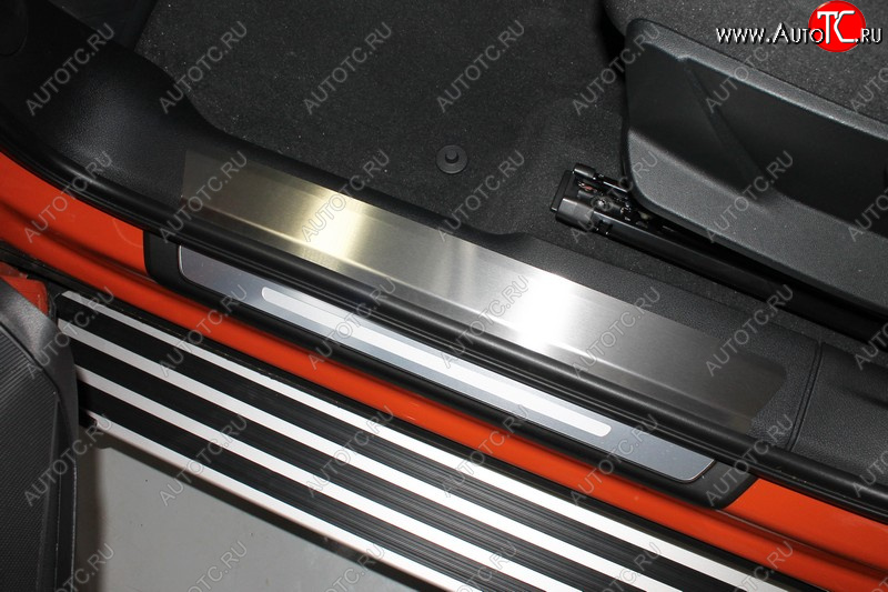 4 599 р. Накладки на пластиковые пороги (4 шт.) ТСС Тюнинг  Audi Q3  F3 (2018-2022) (лист шлифованный без надписи)  с доставкой в г. Керчь