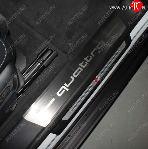 8 899 р. Накладки на пороги (4 шт) ТСС Тюнинг  Audi Q8  4MN (2018-2022) (лист шлифованный, надпись quattro)  с доставкой в г. Керчь