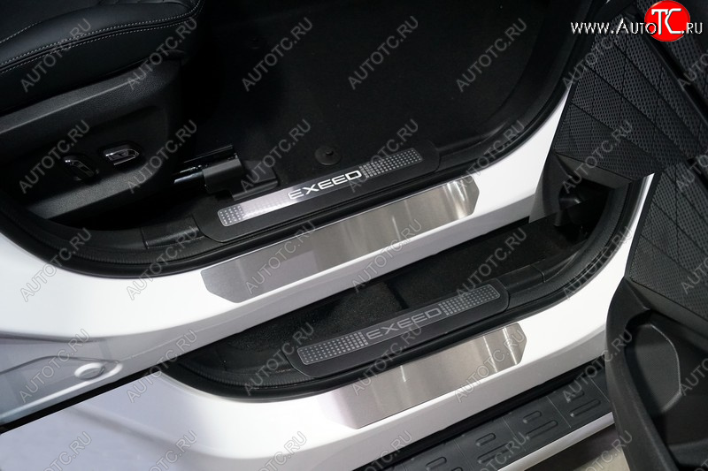 3 899 р. Накладки на пороги, ТСС Тюнинг EXEED TXL  дорестайлинг (2020-2021) (Лист шлифованный)  с доставкой в г. Керчь