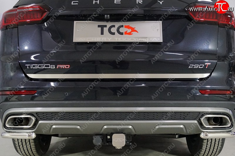 1 849 р. Накладка на заднюю дверь, ТСС Тюнинг Chery Tiggo 8 PRO (2021-2025) (Лист шлифованный)  с доставкой в г. Керчь