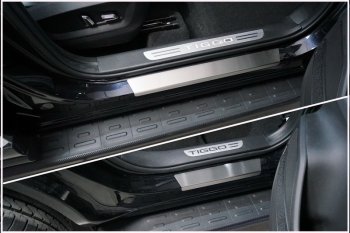 Накладки на пороги, ТСС Тюнинг Chery Tiggo 8 PRO (2021-2025) (лист шлифованный)