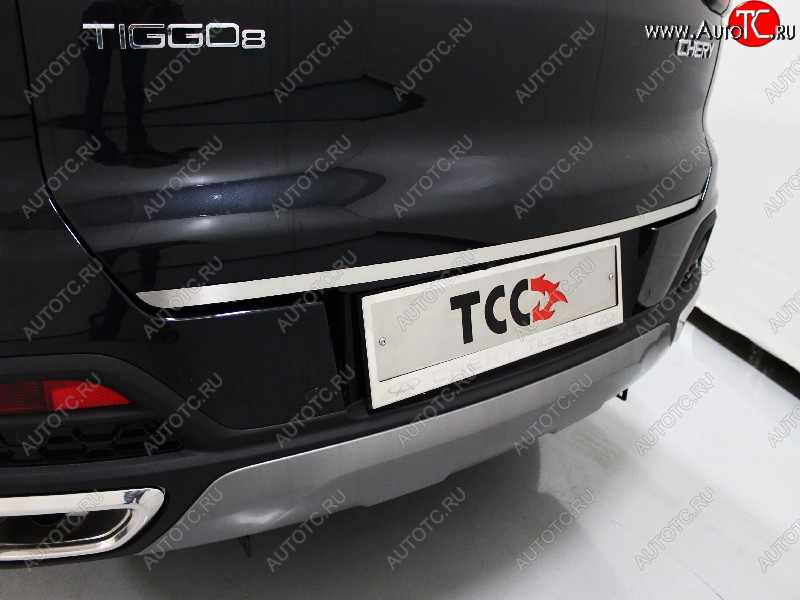 1 849 р. Накладка на заднюю дверь, ТСС Тюнинг  Chery Tiggo 8  (T18) (2019-2025) рестайлинг (лист шлифованный)  с доставкой в г. Керчь