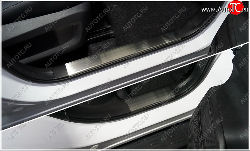 3 479 р. Накладки на пластиковые пороги, ТСС Тюнинг Chery Tiggo 7 PRO (2019-2025) (лист шлифованный)  с доставкой в г. Керчь