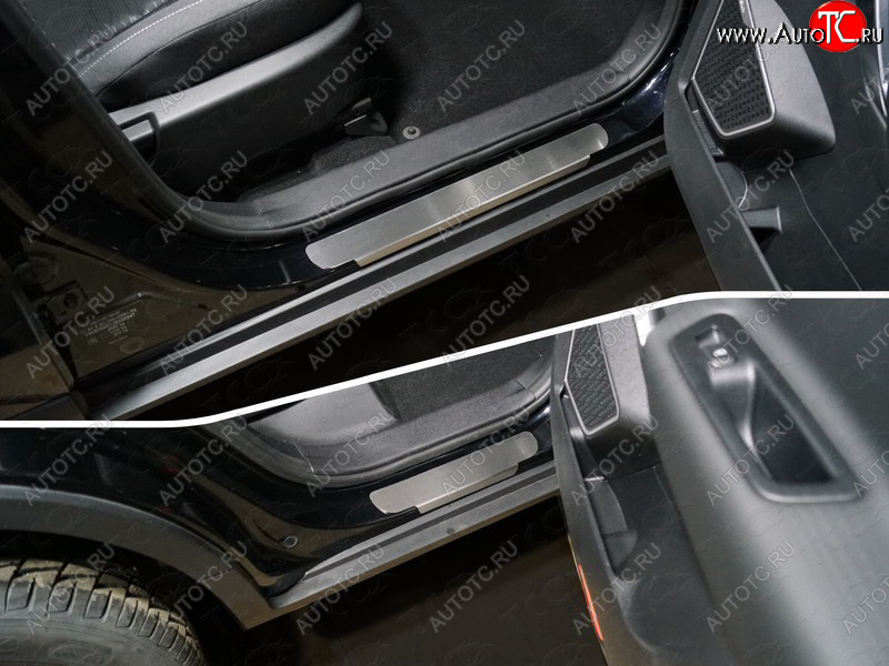 3 999 р. Накладки на пороги, ТСС Тюнинг  Geely Atlas  NL3 (2016-2022) (лист шлифованный)  с доставкой в г. Керчь