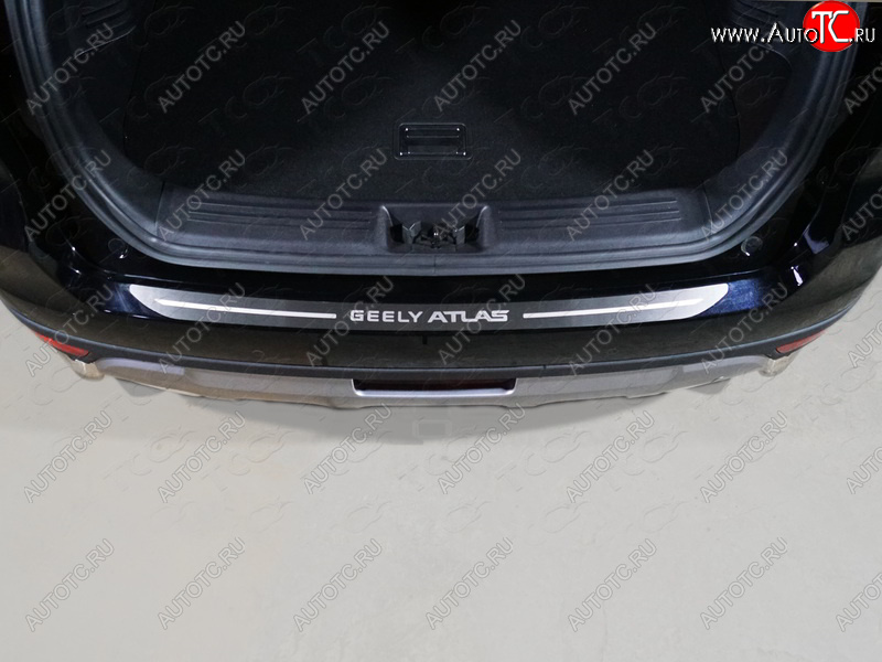 2 999 р. Накладка на задний бампер, ТСС Тюнинг  Geely Atlas  NL3 (2016-2022) (лист шлифованный надпись Geely Atlas)  с доставкой в г. Керчь