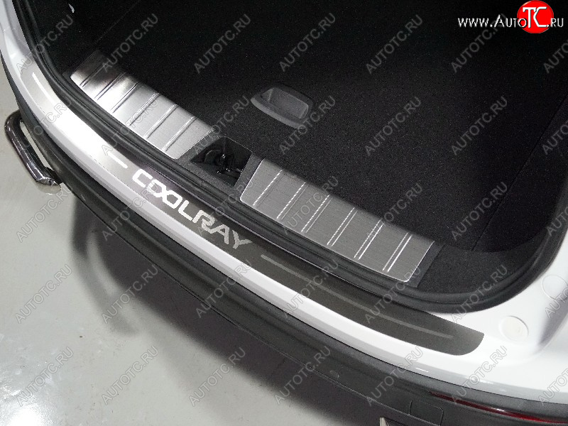 3 199 р. Накладка на задний бампер ТСС Тюнинг  Geely Coolray  SX11 (2018-2023) дорестайлинг (лист шлифованный надпись Coolray)  с доставкой в г. Керчь