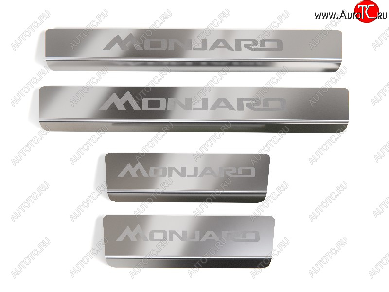 3 899 р. Накладки на пороги, ТСС Тюнинг  Geely Monjaro (2022-2025) (лист шлифованный надпись Monjaro)  с доставкой в г. Керчь