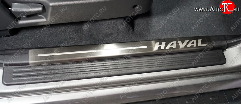 4 299 р. Накладки на пластиковые пороги, ТСС Тюнинг  Haval H5 (2020-2023) рестайлинг (лист шлифованный надпись HAVAL)  с доставкой в г. Керчь