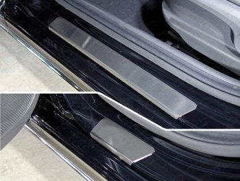 Накладки на пороги, ТСС Тюнинг Hyundai Accent  MC (2005-2011) седан, хэтчбек (Лист шлифованный)