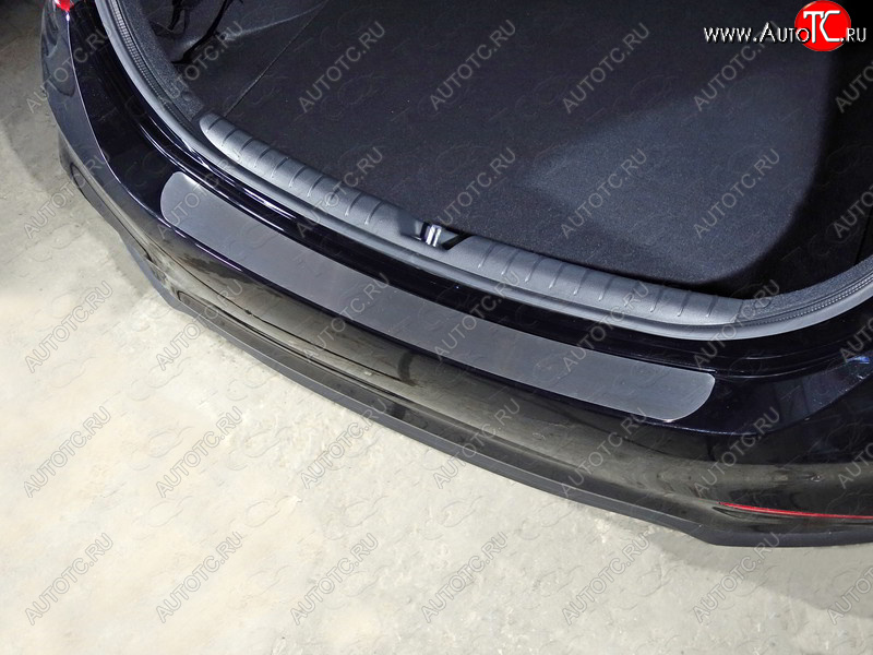 1 799 р. Накладки на задний бампер, ТСС Тюнинг  Hyundai Solaris  HCR (2017-2020) седан дорестайлинг (лист шлифованный)  с доставкой в г. Керчь