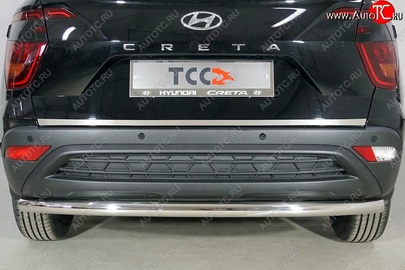 2 499 р.  Накладка на заднюю дверь, ТСС Тюнинг  Hyundai Creta  SU (2020-2022) (Лист шлифованный)  с доставкой в г. Керчь