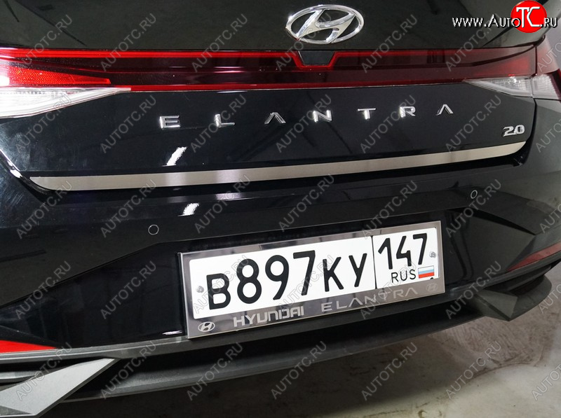 1 999 р. Накладка на заднюю дверь, ТСС Тюнинг  Hyundai Elantra  CN7 (2020-2023) (Лист шлифованный)  с доставкой в г. Керчь