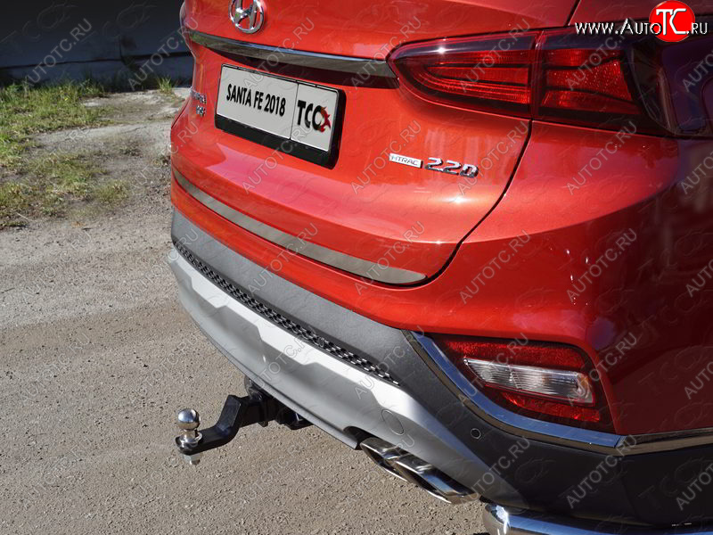 2 999 р. Накладка на заднюю дверь, ТСС Тюнинг  Hyundai Santa Fe  TM (2018-2021) дорестайлинг (Лист шлифованный)  с доставкой в г. Керчь
