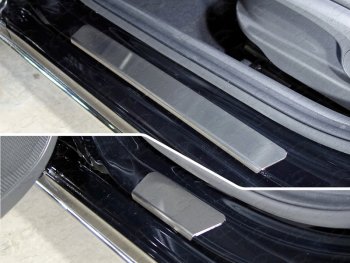  Накладки на пороги, ТСС Тюнинг Hyundai Solaris  HCR (2017-2020) седан дорестайлинг (лист шлифованный)