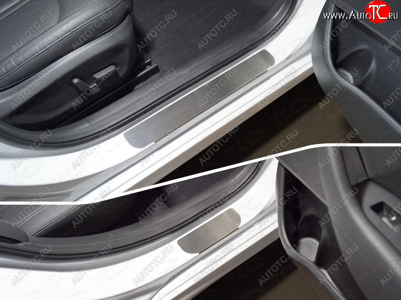 2 599 р. Накладки на пороги, ТСС Тюнинг  Hyundai Sonata  LF (2017-2019) рестайлинг (лист шлифованный)  с доставкой в г. Керчь