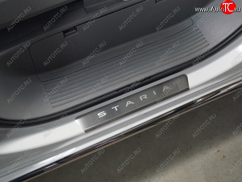 2 269 р. Накладки на передние пороги, ТСС Тюнинг  Hyundai Staria  US4 (2021-2022) (лист шлифованный надпись Staria)  с доставкой в г. Керчь