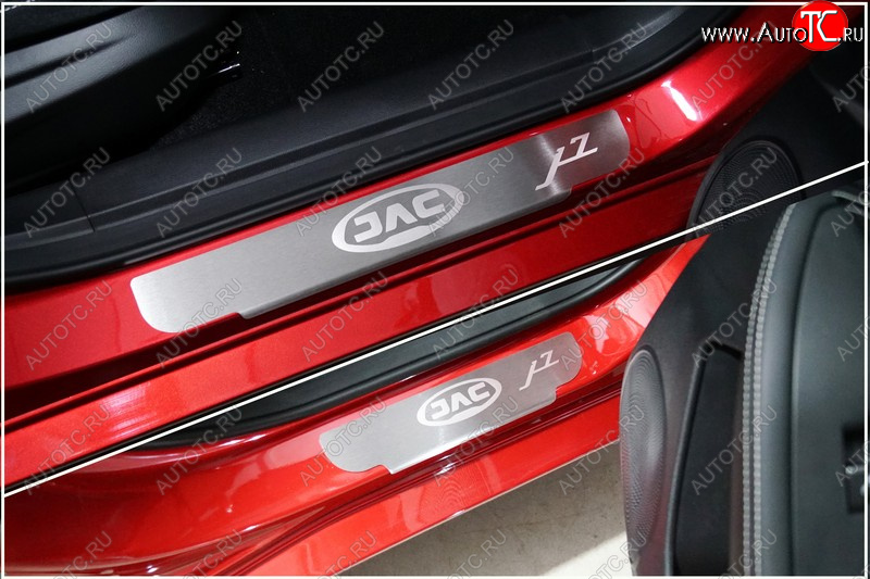 4 599 р. Накладки на пороги, ТСС Тюнинг  Isuzu D-Max  RG (2020-2023) DoubleCab (лист шлифованный JAC J7)  с доставкой в г. Керчь