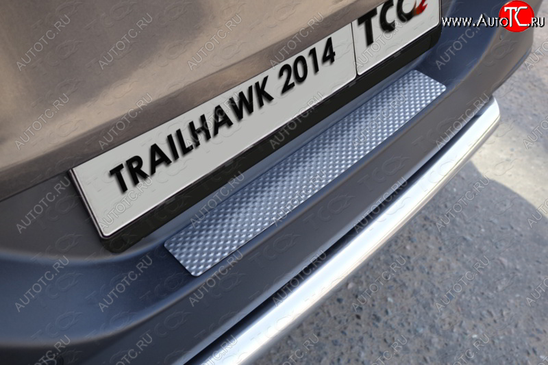 1 199 р. Накладка на задний бампер (Trailhawk) ТСС Тюнинг Jeep Cherokee KL дорестайлинг (2014-2017) (Декоративная)  с доставкой в г. Керчь