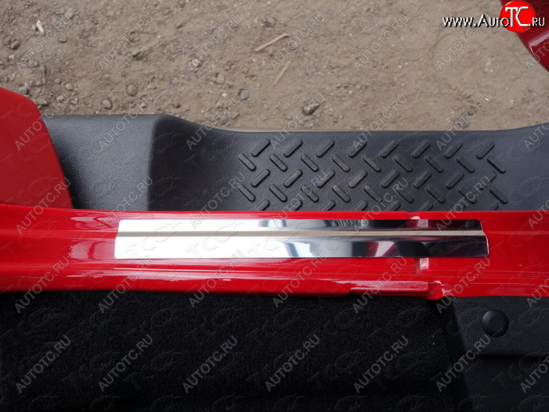 1 399 р. Накладки на пороги ТСС Тюнинг Jeep Wrangler JK 3 дв. дорестайлинг (2006-2010) (шлифованные)  с доставкой в г. Керчь