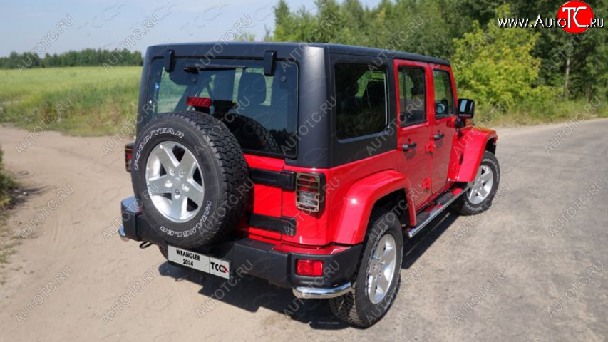 4 999 р. Накладки на задний бампер, ТСС Тюнинг  Jeep Wrangler  JK (2006-2010) 3 дв. дорестайлинг (декоративные)  с доставкой в г. Керчь