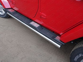  Накладки на пороги ТСС Тюнинг Jeep Wrangler  JK (2006-2010) 3 дв. дорестайлинг (шлифованные)