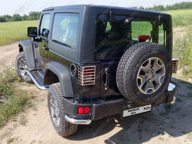 4 999 р. Накладки на задний бампер (шлифованные) (комплект 2 шт.)  jeepwran5d(3.6)14-25  с доставкой в г. Керчь
