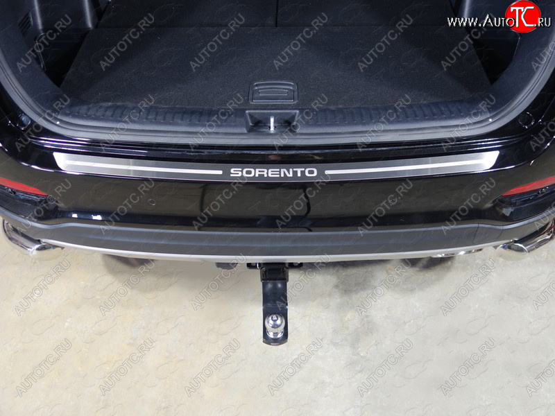 2 999 р. Накладка на задний бампер, ТСС Тюнинг  KIA Sorento  UM/Prime (2018-2020) рестайлинг (лист шлифованный надпись Sorento)  с доставкой в г. Керчь