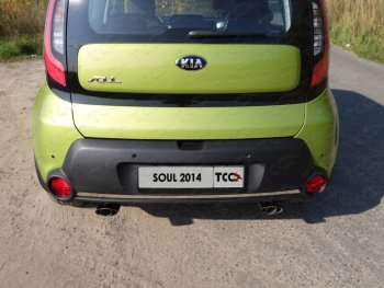 Накладка на задний бампер, ТСС Тюнинг KIA Soul  PS (2014-2016) дорестайлинг (лист шлифованный)