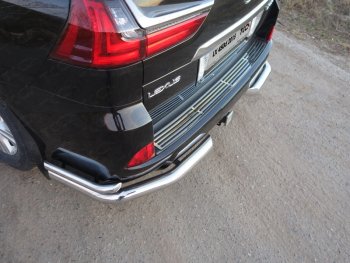 Накладка на задний бампер, ТСС Тюнинг Lexus LX570 J200 2-ой рестайлинг (2015-2022) (Лист шлифованный)
