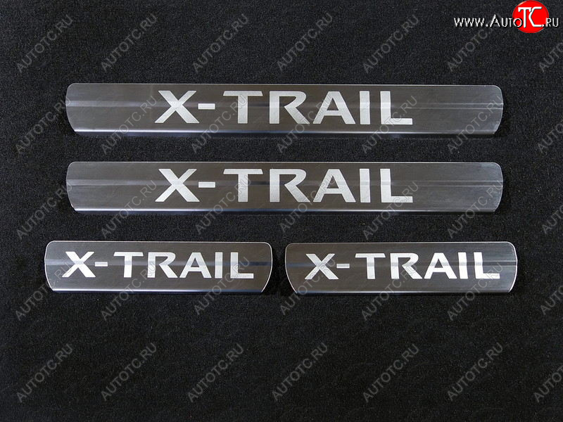 4 999 р. Накладки на пороги, ТСС Тюнинг  Nissan X-trail  3 T32 (2013-2018) дорестайлинг (лист шлифованный надпись X-Trai)  с доставкой в г. Керчь