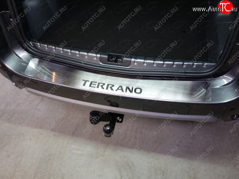 3 999 р. Накладка на задний бампер, ТСС Тюнинг  Nissan Terrano  D10 (2013-2016) дорестайлинг (лист шлифованный надпись TERRANO)  с доставкой в г. Керчь