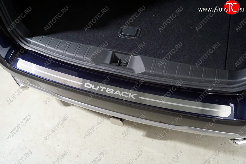 3 799 р. Накладка на задний бампер, ТСС Тюнинг  Subaru Outback  BS/B15 (2017-2021) рестайлинг универсал (лист шлифованный надпись Outback)  с доставкой в г. Керчь