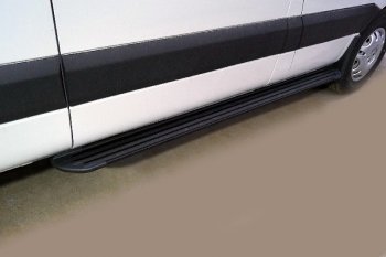 Порог правый алюминиевый Slim line ТСС Тюнинг Sollers Atlant (2022-2025) автобус (Black)
