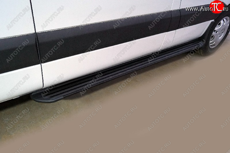 17 649 р. Порог правый алюминиевый Slim line ТСС Тюнинг  Sollers Atlant (2022-2025) автобус (Black)  с доставкой в г. Керчь