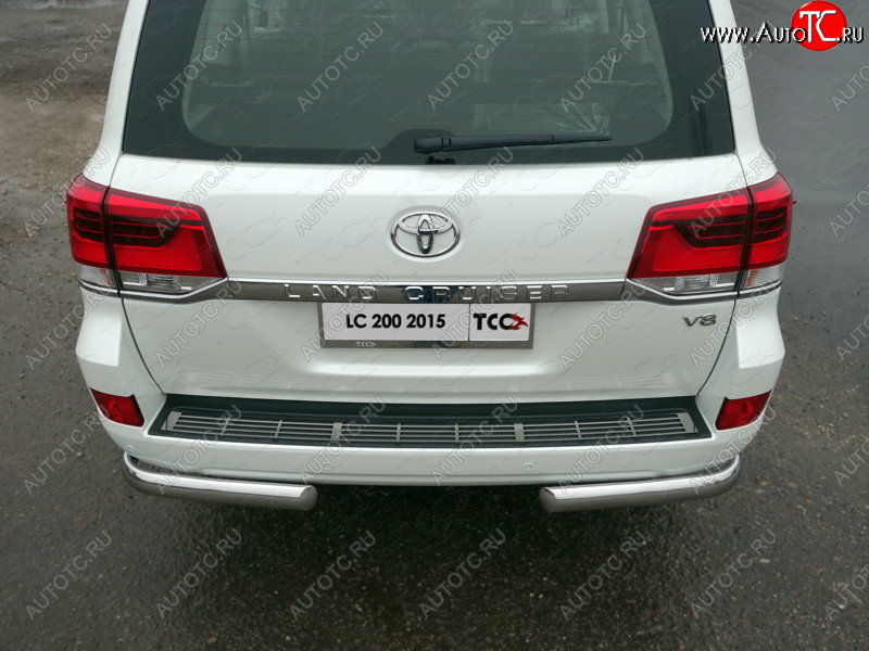 7 999 р. Накладка на задний бампер, ТСС Тюнинг  Toyota Land Cruiser  200 (2015-2021) 2-ой рестайлинг (лист)  с доставкой в г. Керчь